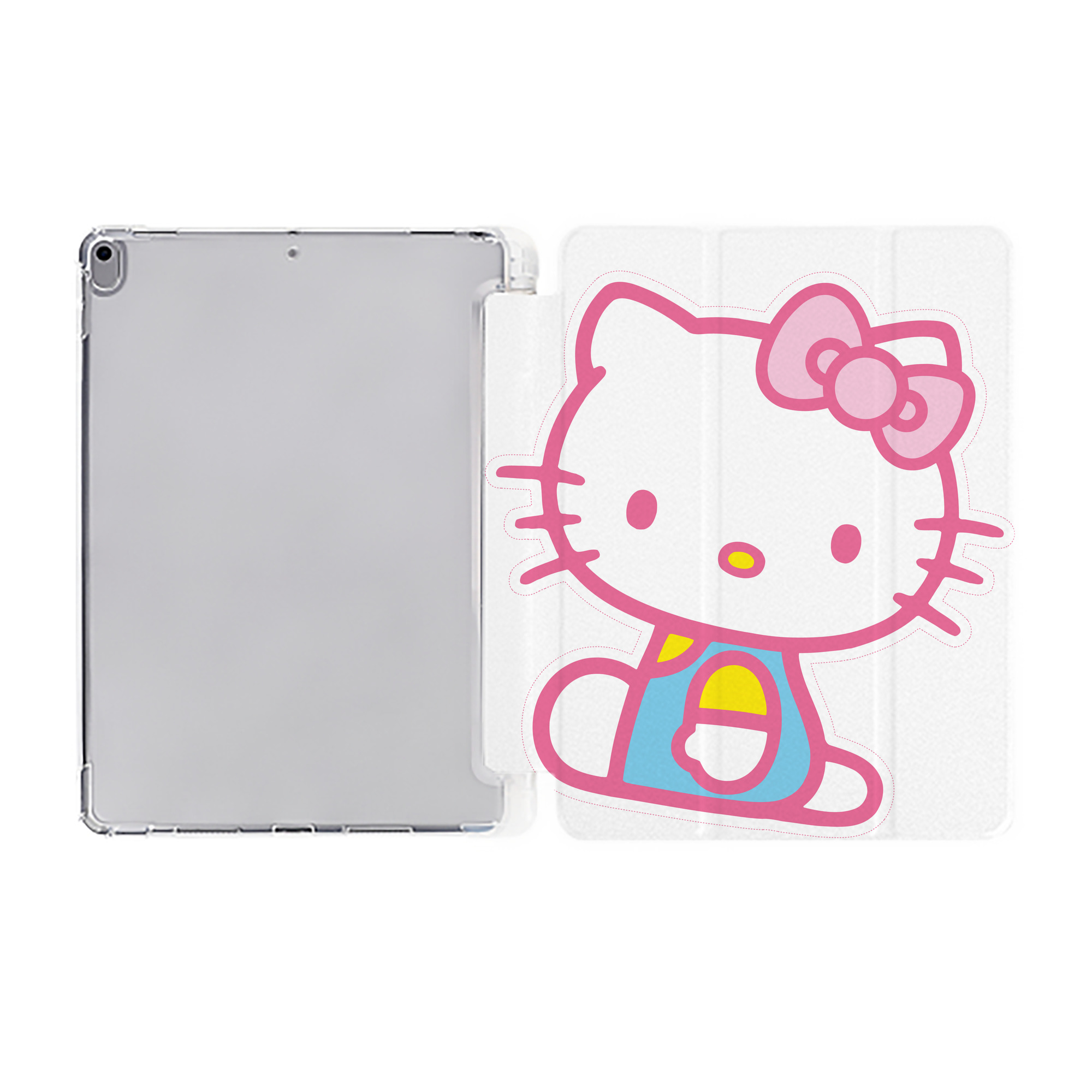 （画像用） Hello Kitty ハローキティ IPad ケース ペン収納付き 三つ折りスタンド PUレザー×シリコン 対応機種9.5/10.5/10.9インチ